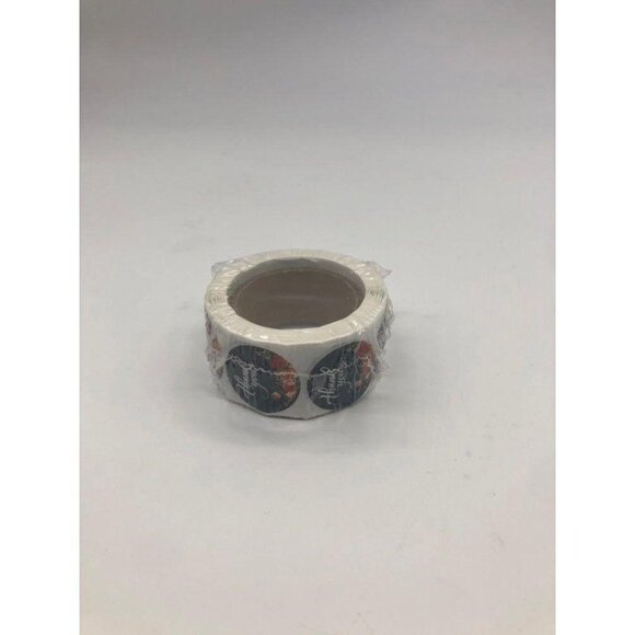 Thank You Adhesive Sticker Roll Black Round Shape 1.5in Floral Design 500 Pcs - Picture 5 of 6